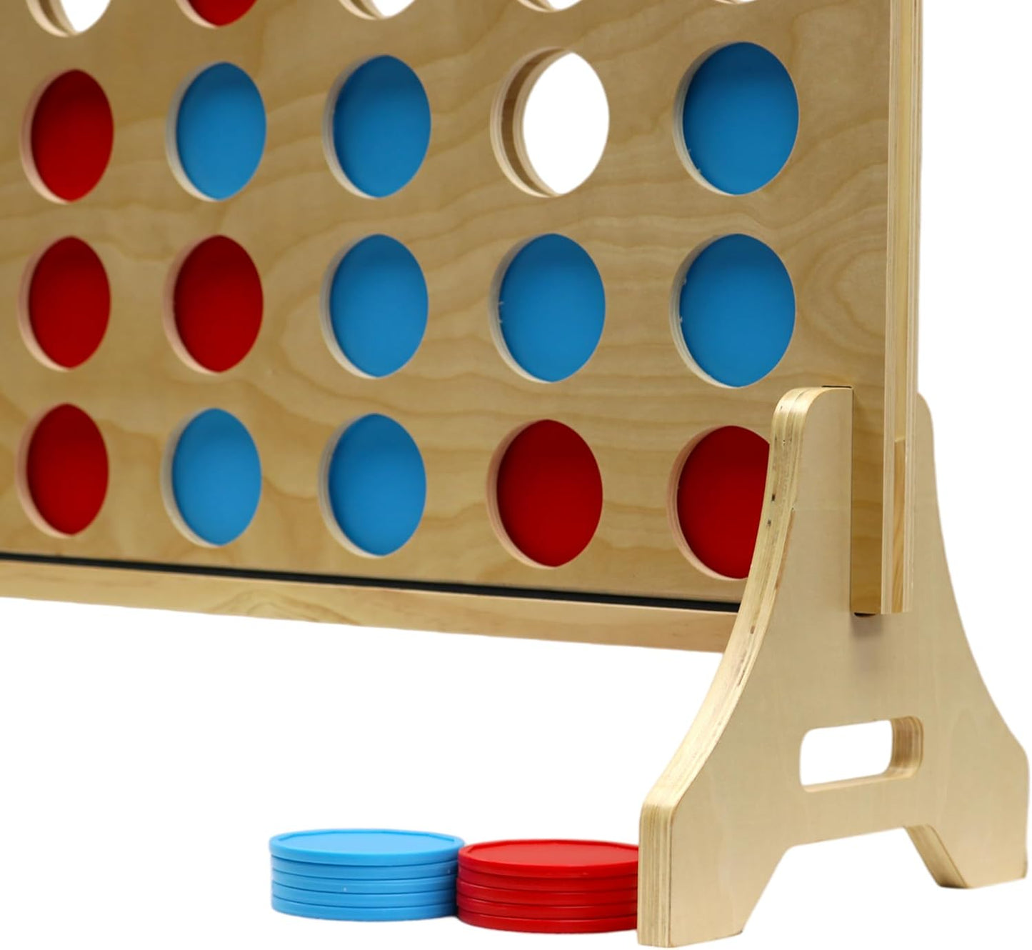 Tailgating Pros Premium Giant Four in a Row with Carrying Case - Jumbo Oversized Outdoor Yard Game - Connect Multiple Pucks in a Row to Win - Many Puck Colors Available!