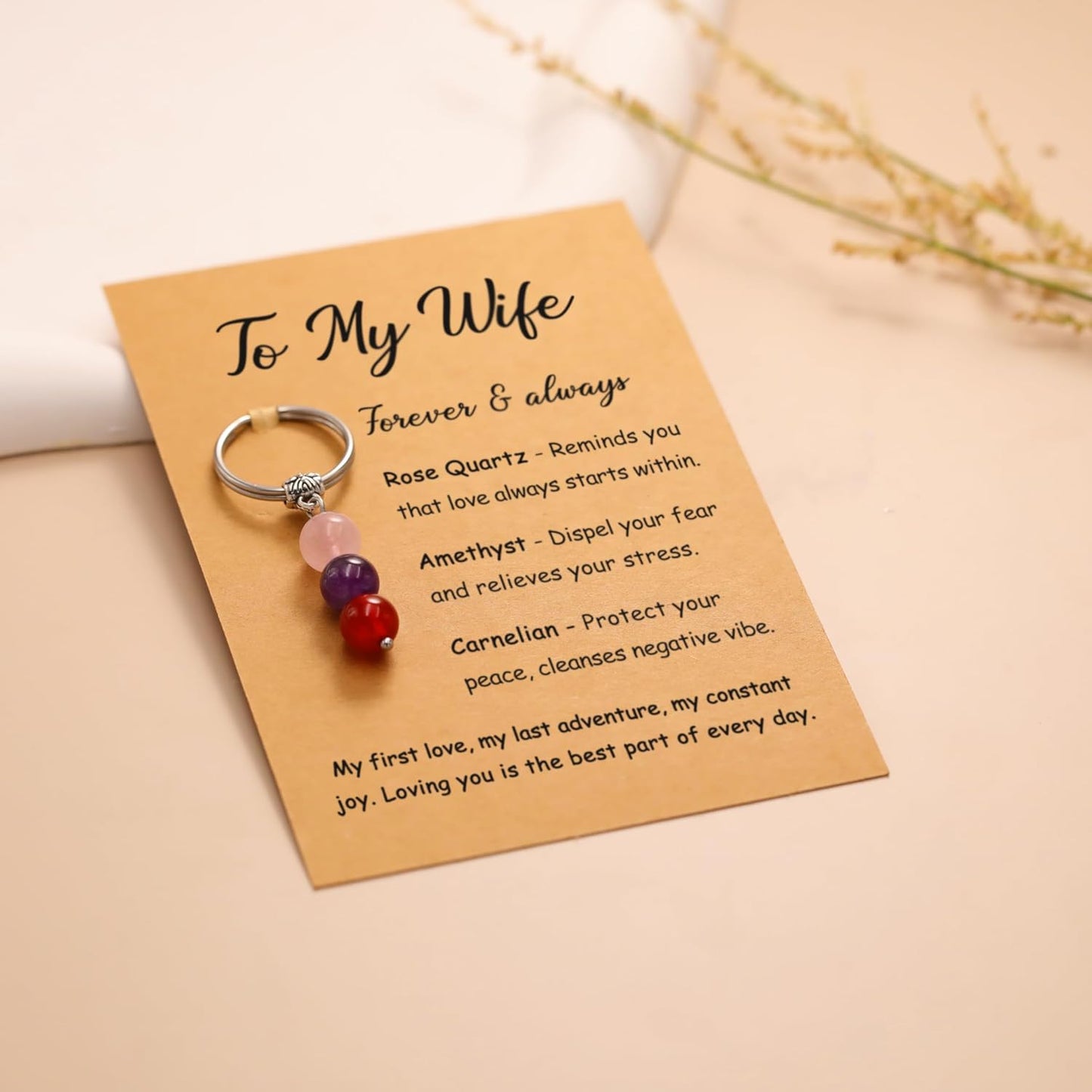 PRCOLUX Natural Healing Crystal Keychain Gifts for Women, Best Friend, Mom, Aunt, Wife Birthday Christmas Graduation Gifts