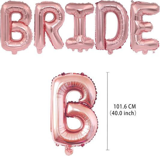40 Inch Bride Balloons, Pink Bride To Be Balloon For Bridal Shower Decor,Bachelorette Party Decorations, Engagement Party Supplies