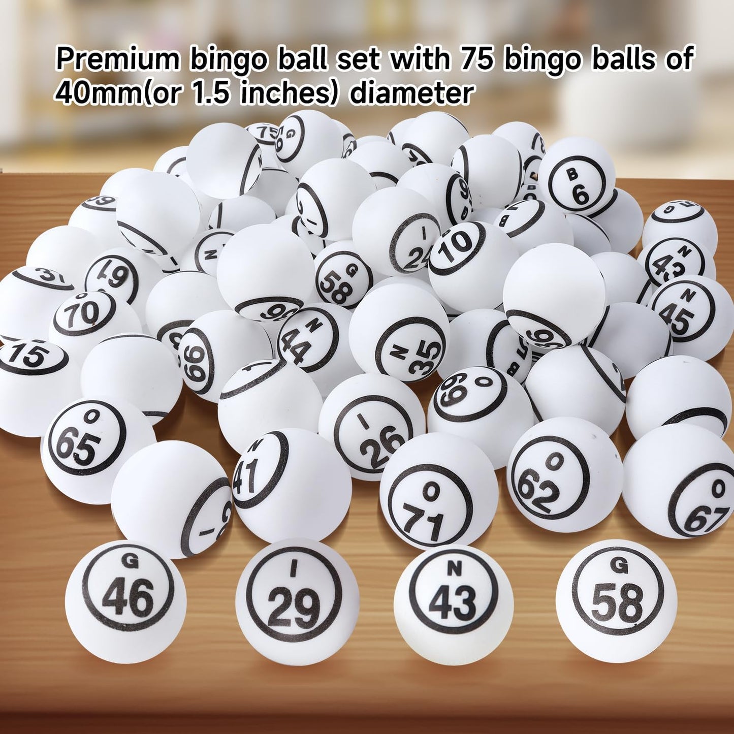 GSE Games & Sports Expert 1.5" Bingo Balls - Ping Pong Size Balls for Large Bingo Cage, Bingo Calling Balls for Parties, Prize Raffles, Family Game Nights