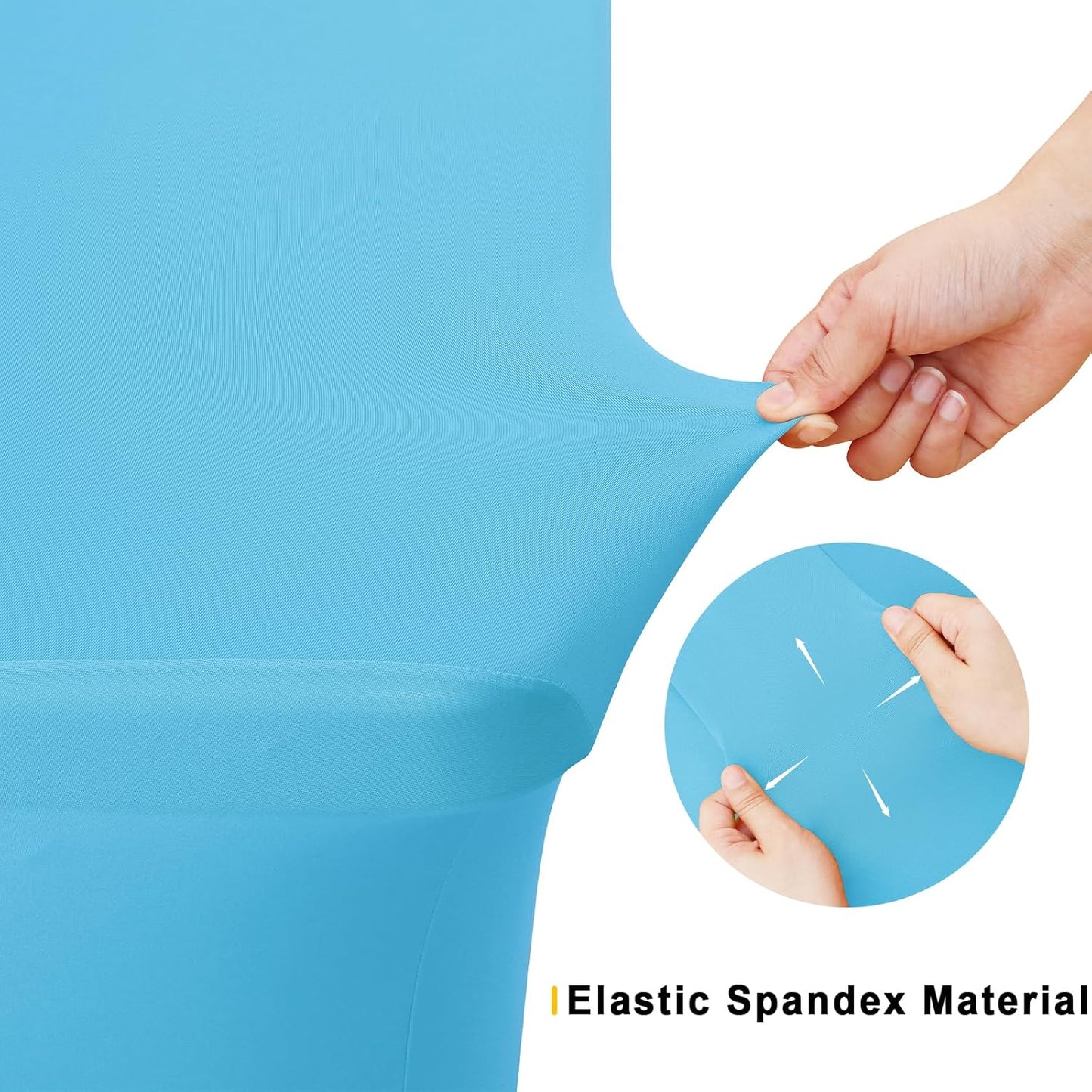Smiry 2 Pack Spandex Table Cloth 5FT, Elastic Fitted Stretch Tablecloths for Rectangle Tables, Washable Table Cover for Outdoor, Wedding, Banquet & Parties (Blue Mist, 60Lx30Wx30H Inch)