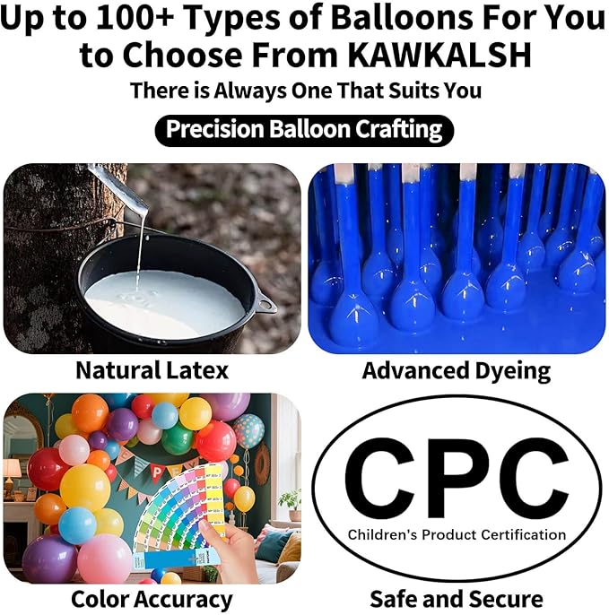 KAWKALSH Black Balloon 110pcs, 12 Inch Thickened Latex Party Balloons Helium Bright Color for Birthday Baby Shower Wedding Party Supplies Arch Garland Decoration