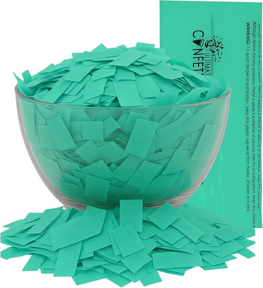 Ultimate Confetti, Mint Green Biodegradable Confetti - Rectangular Flame-Resistant and Slow-Falling Tissue Paper Confetti for Cannon and Launcher use – Best for Celebrations - 1 lb, 16 oz