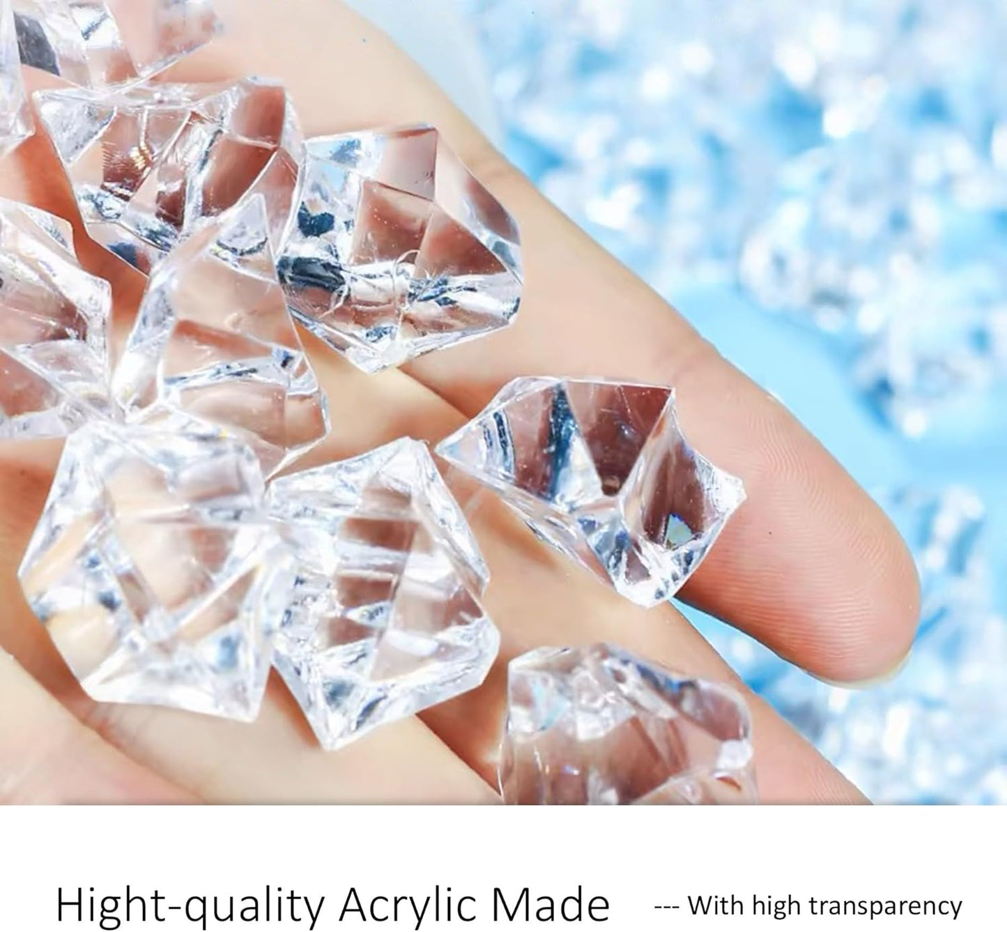 200 Pieces Clear Acrylic Ice Crystals, Decorative Gems, Reusable Acrylic Crushed ice Rocks for Home Décor