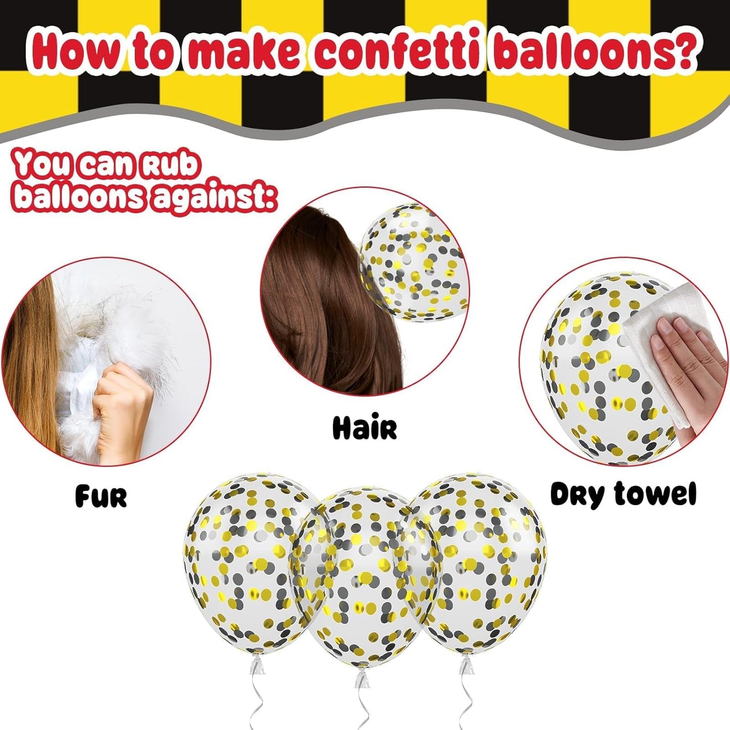 Paready Red Yellow Black Balloons, 60Pcs Latex Balloons, 12Inch Yellow Printed Latex Balloon Red Black Confetti Balloon for Boys Birthday Party Decor