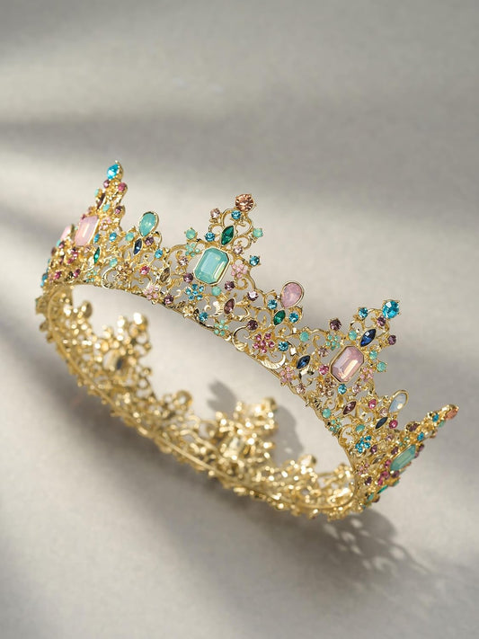 SWEETV Queen Crown for Women - Baroque Wedding Tiaras and Crowns,Jeweled Tiara Crown,Prom Birthday Halloween Hair Accessories