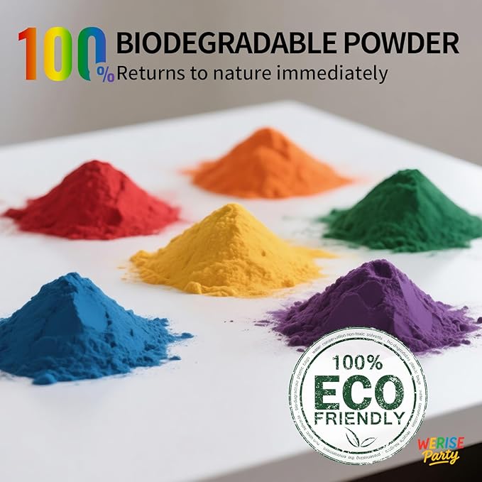 Rainbow Powder Cannon Poppers, WERISE Party Biodegradable Smoke Poppers Cannon 12 Inch Smoke Bombs for Photography, Celebrations, Festivals, Parties and Valentines Day 6 Pack