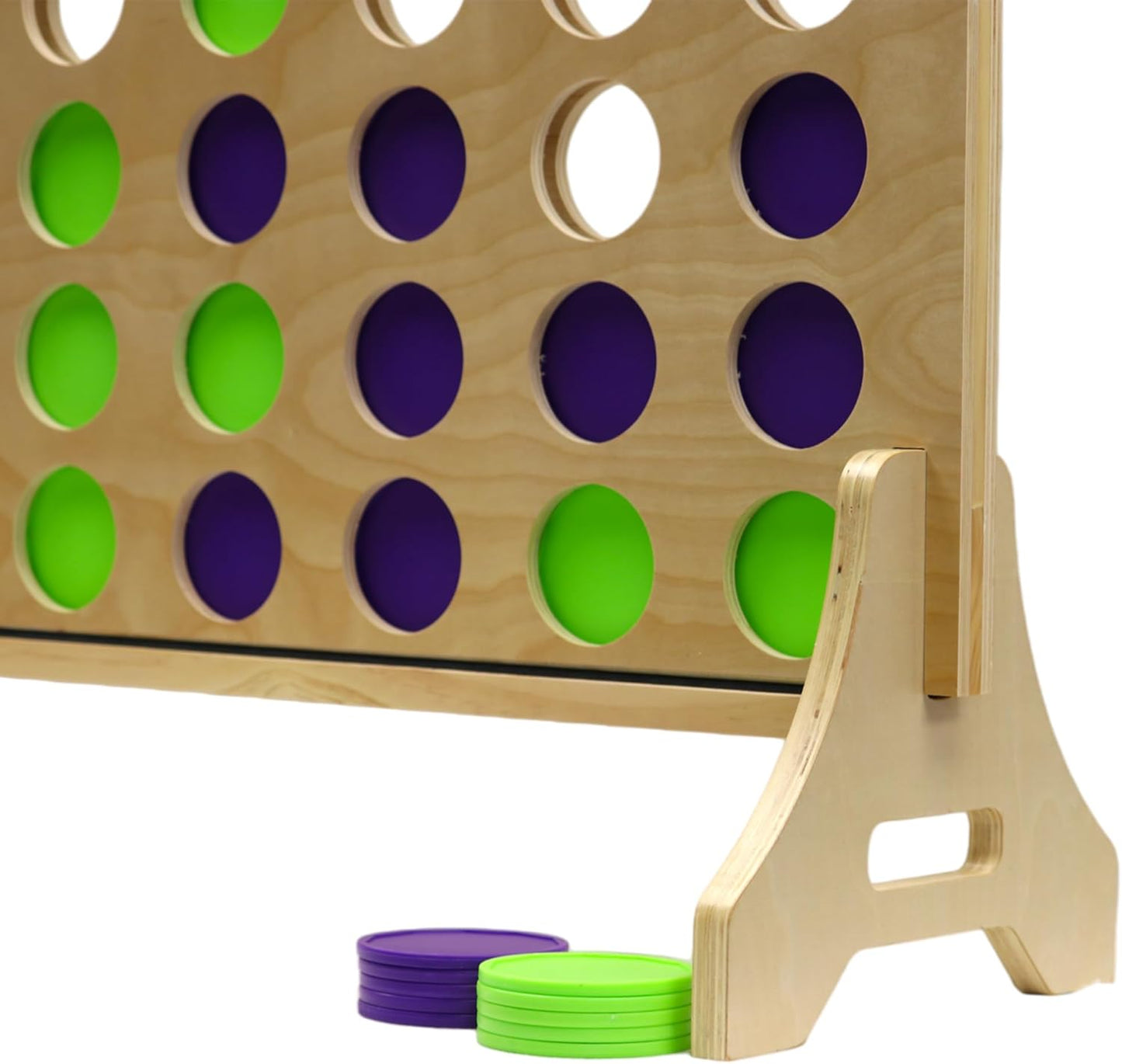 Tailgating Pros Premium Giant Four in a Row with Carrying Case - Jumbo Oversized Outdoor Yard Game - Connect Multiple Pucks in a Row to Win - Many Puck Colors Available!