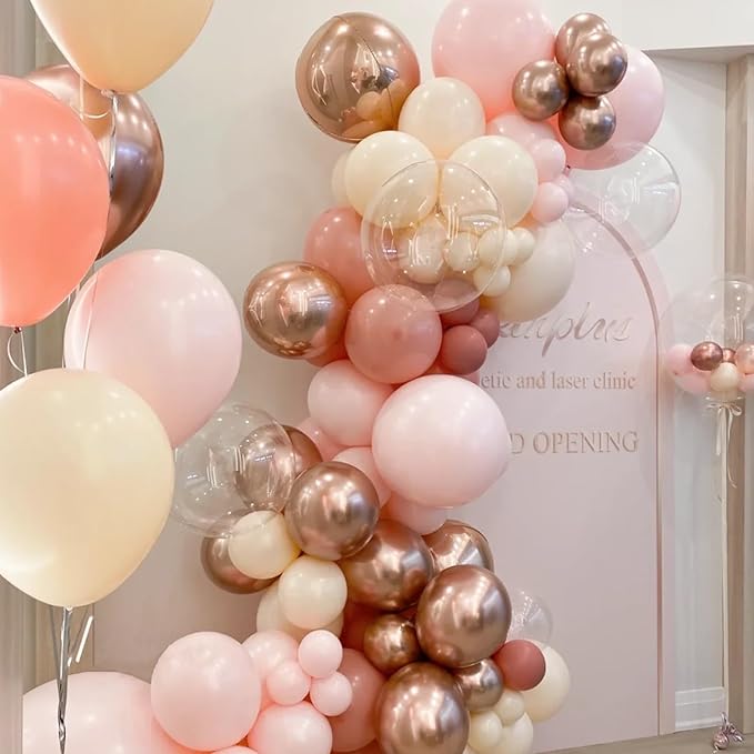 Metallic Rose Gold Balloons, 66pack 12inch Chrome Rose Gold Latex Party Balloons for Birthday Baby Shower Valentine's Day Graduation Wedding Gender Reveal Anniversary Party Decorations