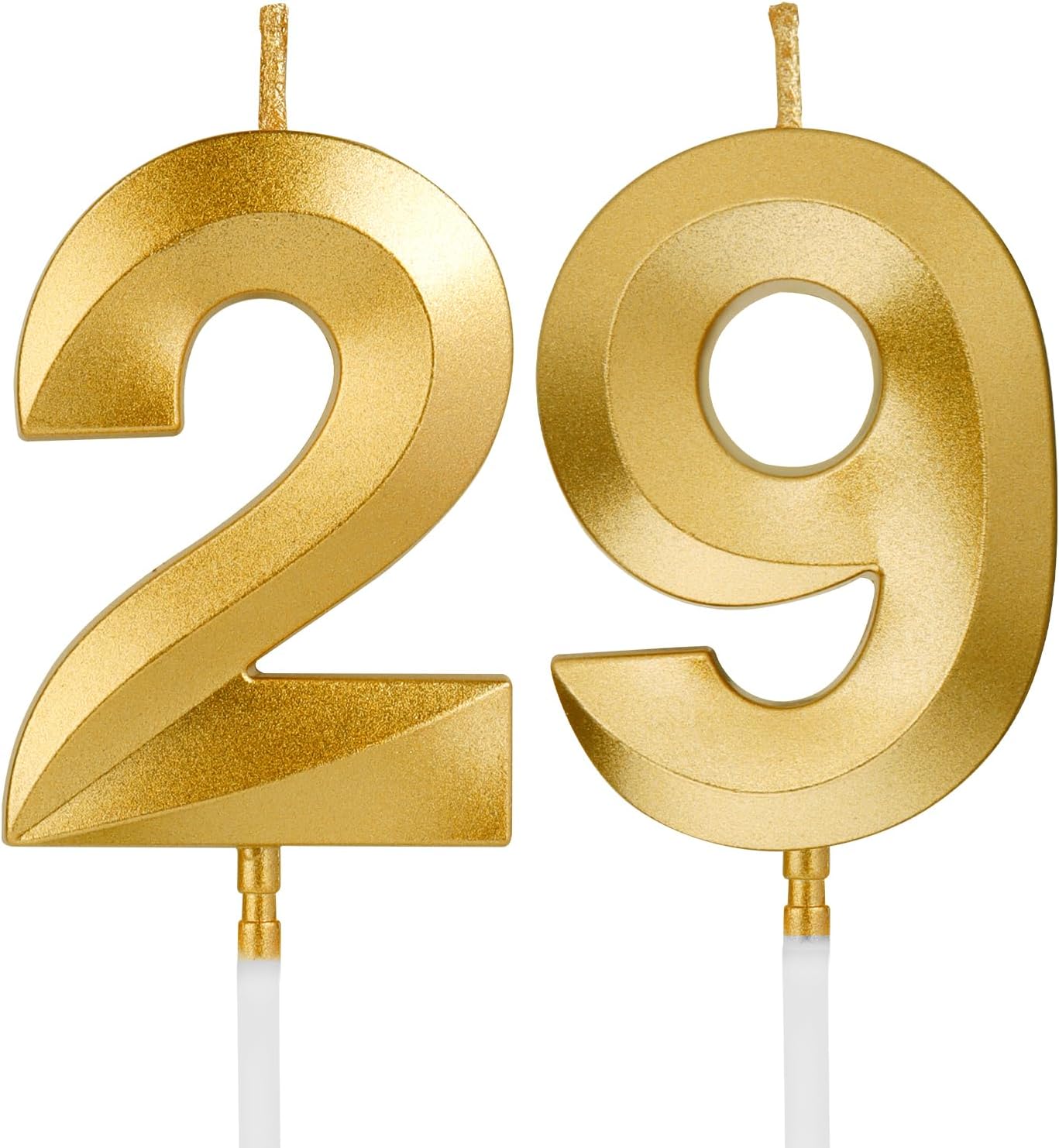 Birthday Candles, 1.96 Inch Number 29 Happy Birthday Candles, Number Candles Decoration for Birthday Party and Anniversary Celebration(Champagne Gold)