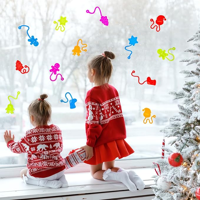 Valentines Goodie Bag Stuffers for Kids 36 PCS, Holiday Sticky Hands Party Favors Supplies Toys Gifts for Toddlers, Small Non Candy Treat Bag Fillers, Classroom Games Activities Prizes for Boys Girls