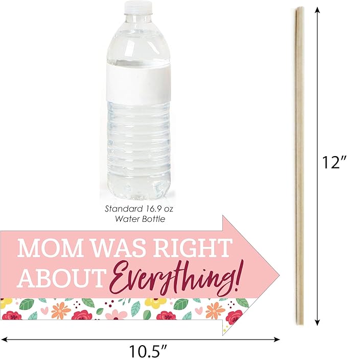 Mother's Day Photo Booth Props Kit - Celebration Set, Premium Cardstock Photo Props with Sticks, DIY Party Decorations - 10 Pieces - Colorful
