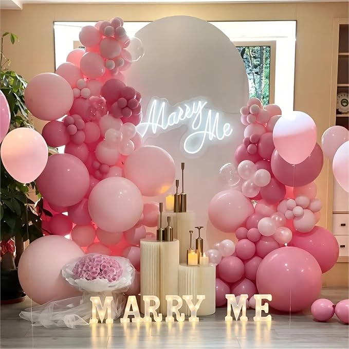 Light Pink Balloons, 140pcs Pastel Pink Pack Party Latex Balloon for Birthday Halloween Holiday Garland as Party Decorations