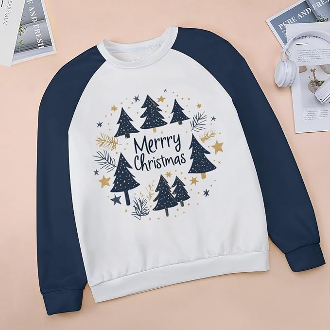 LOAIHA Christmas Sweatshirts for Women Christmas Tree Graphic Shirt Xmas Long Sleeve Merry Christmas Pullover Blouse