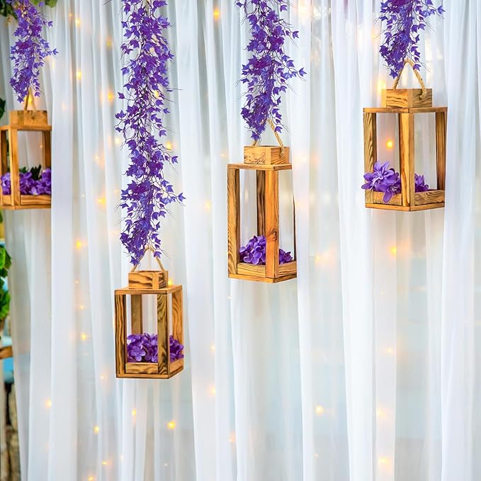 Artificial Ivy Wall Leaves Greenery Garland Enchanted Forest Decorations House Decor Fake Ivy Leaves Fake Vines for Bedroom Home Garden Trellis Fence Balcony Wedding Dorm Decor(Pure Purple)