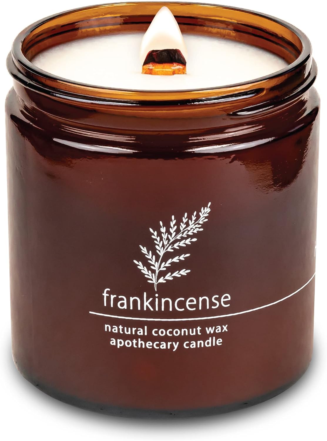 Hemlock Park Crackling Wood Wick Candle Handcrafted with Natural Coconut Wax (Large 16 oz, Frankincense)