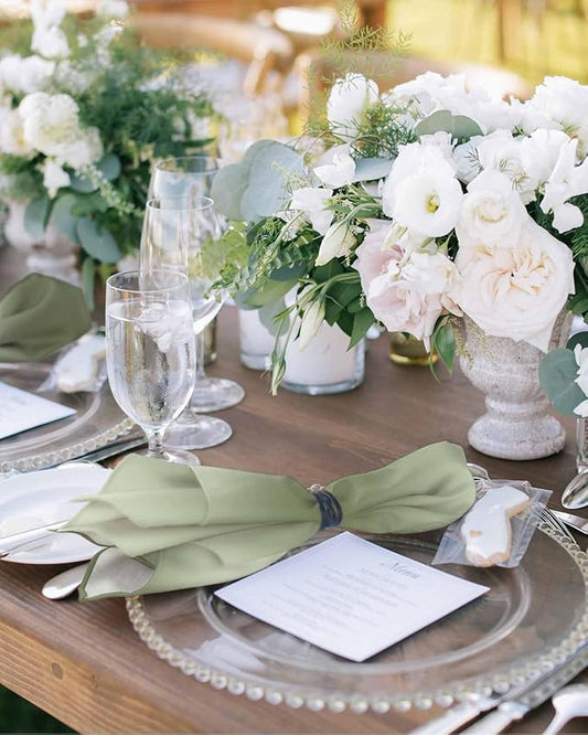 Sage Green Omble Cloth Napkins Set of 4 Reusable Dinner Napkins, Modern Abstract Art Cocktail Napkin, Farmhouse Gradient Washable Table Napkins for Wedding/Holiday Party/Baby Shower 20"x20"