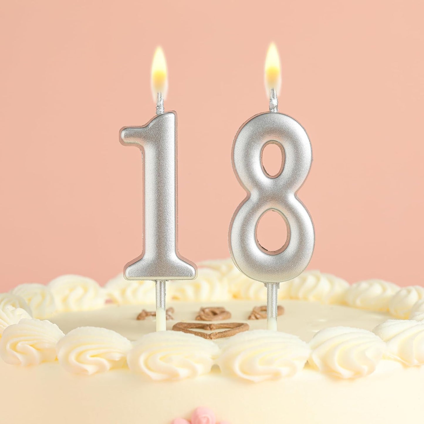10-Pieces Silver Numeral Birthday Candles, Cake Numeral Candles Number 0-9 Glitter Cake Topper Decoration for Birthday,Wedding Anniversary,Party Celebration