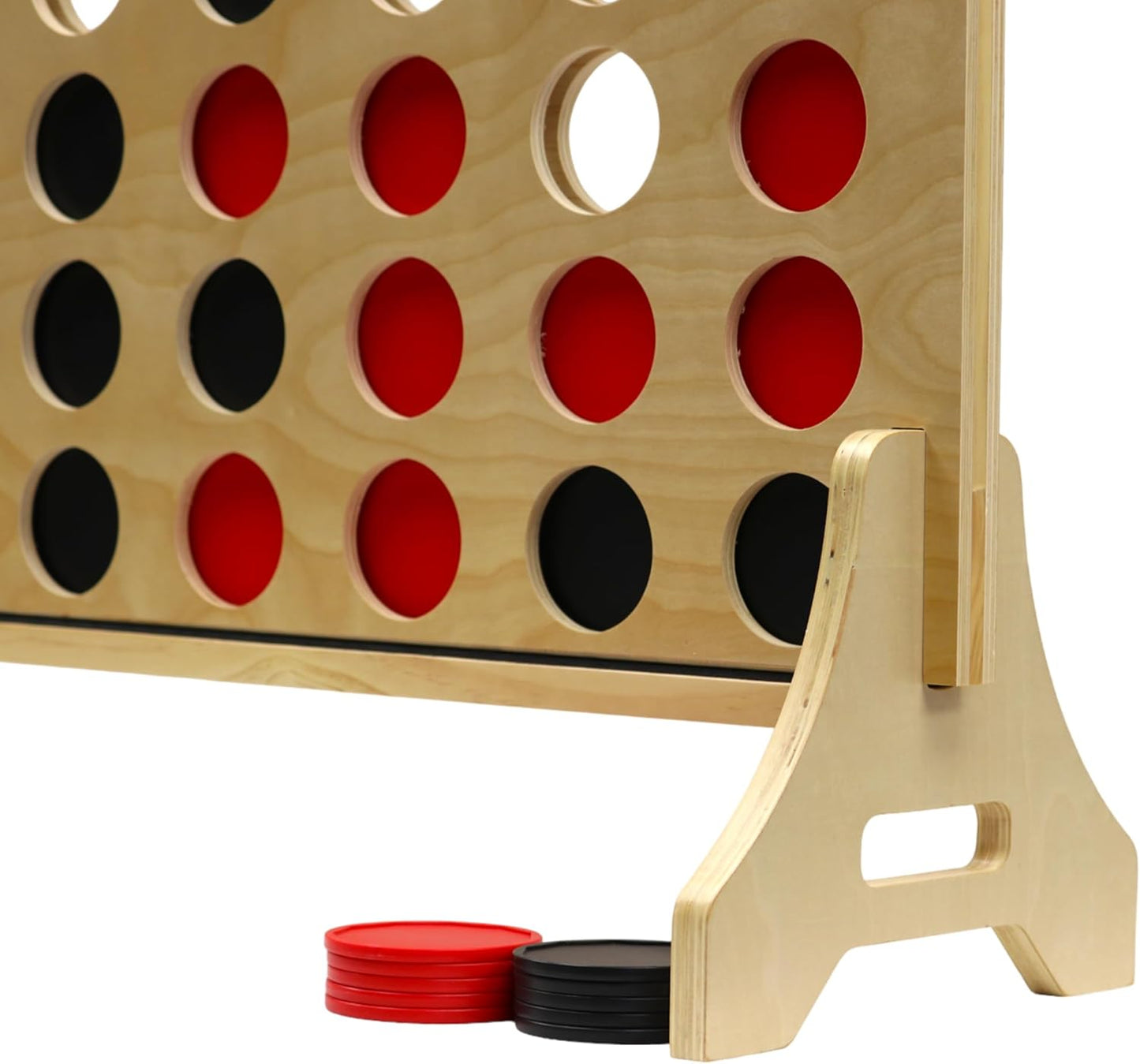 Tailgating Pros Premium Giant Four in a Row with Carrying Case - Jumbo Oversized Outdoor Yard Game - Connect Multiple Pucks in a Row to Win - Many Puck Colors Available!