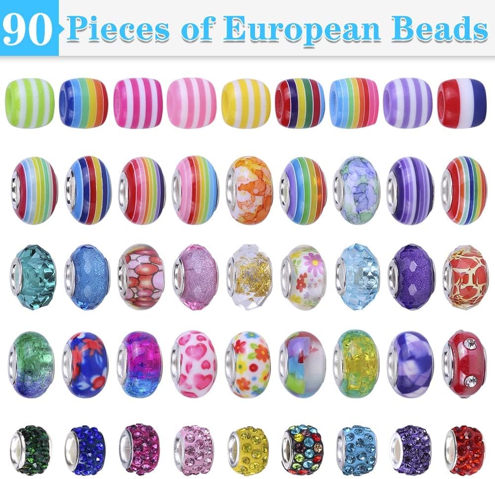 AIPRIDY 150 Pieces Charm Bracelet Making Kit,Unicorn Mermaid Crafts Gifts Set Can Inspires Imagination and Creativity,Jewelry Making Kit Perfect Gifts for Girls 5-12 Years Old (150 Pieces)