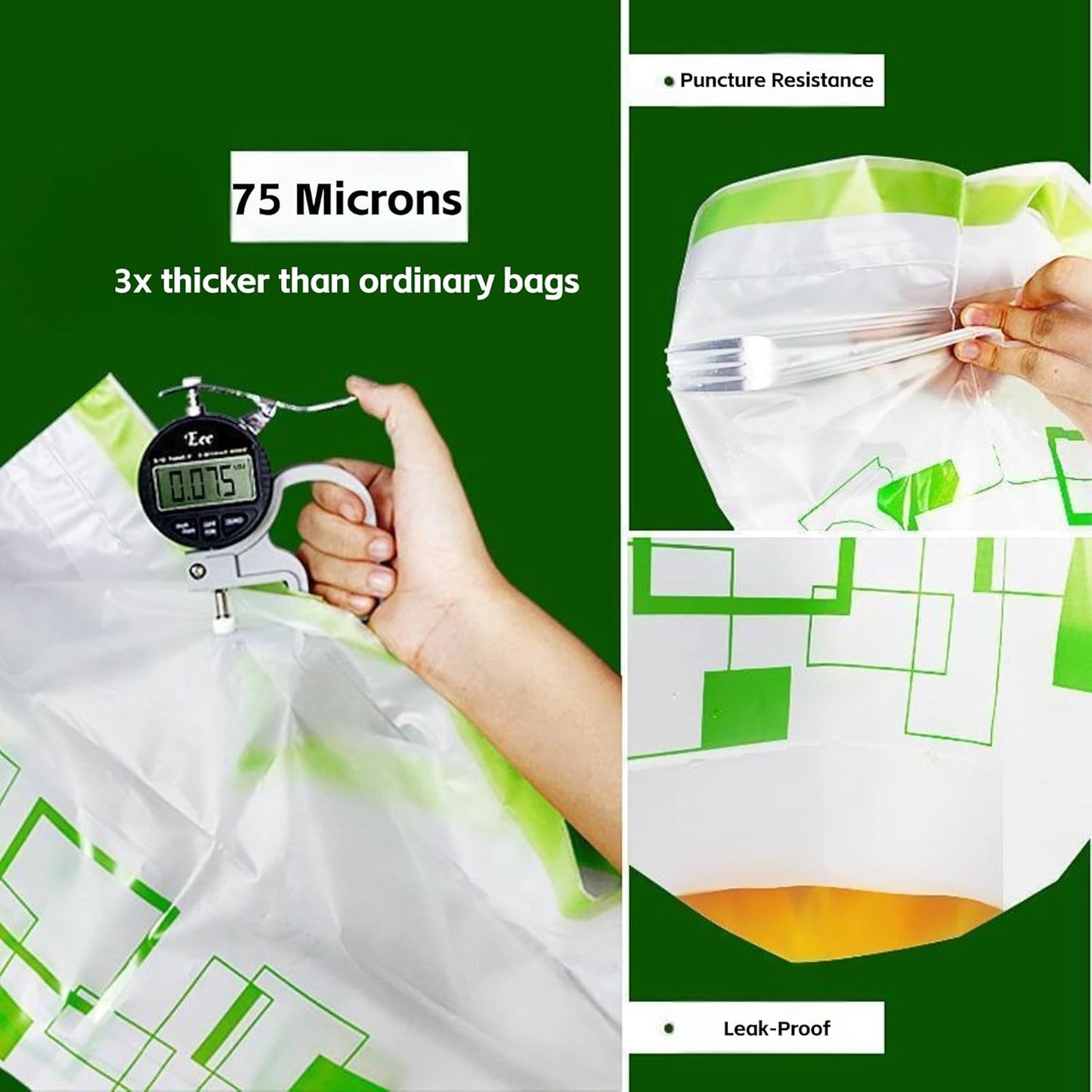 3 Pcs Self-Standing Trash Bags for Outdoor BBQ Party Car Picnic Camping No Trash Cans Needed