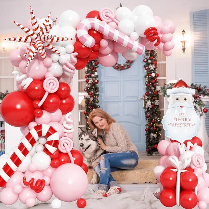 Mothers Day Balloon Arch Garland Kit, Red Pink White Latex Party Balloons Happy Mother's Day Heart Foil Mylar Balloon for Best Mom Ever Wedding Anniversary Engagement Birthday Party Decorations