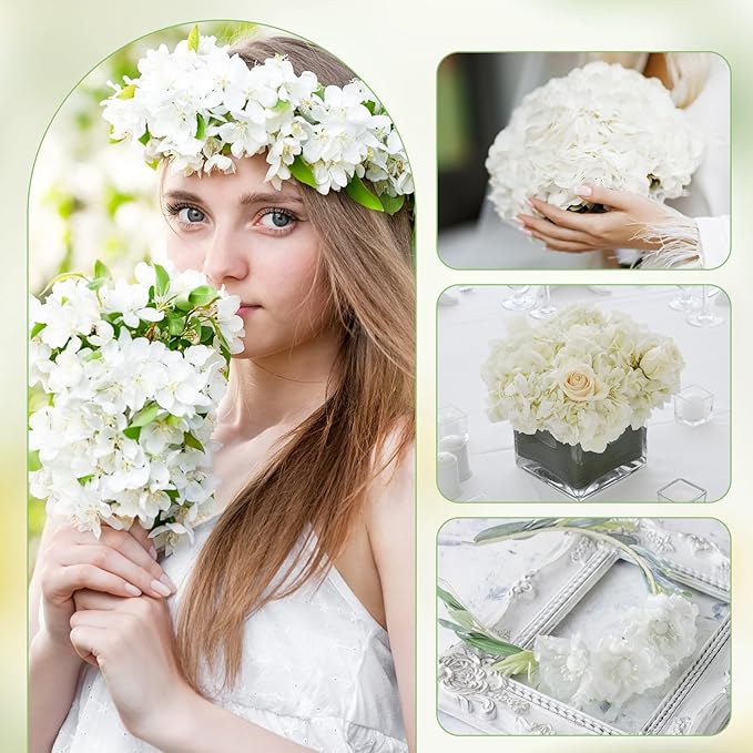 1500pcs Real Dried Ivory White Hydrangea Flower Petals - Natural smal Petals for Wedding, Flower Girl Baskets, Party Confetti, Valentine's Day, Romantic Night, Handcrafts (1.06 oz/30g)