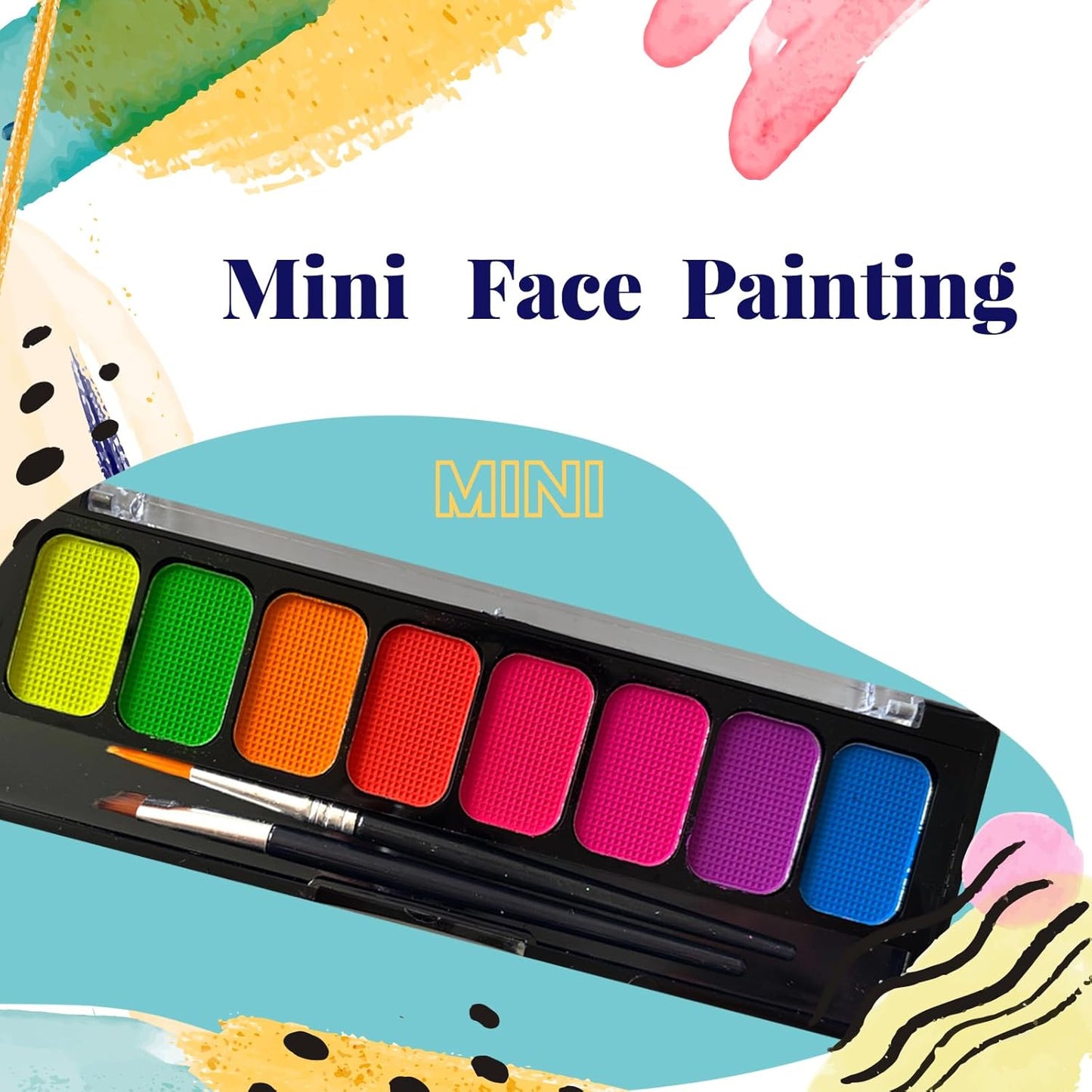 Face Painting Kit for Kids, 8 Colors Professional Face Paint Makeup Kit Non-Toxic Water Activated Facepaint Palette with Brush for Party Halloween