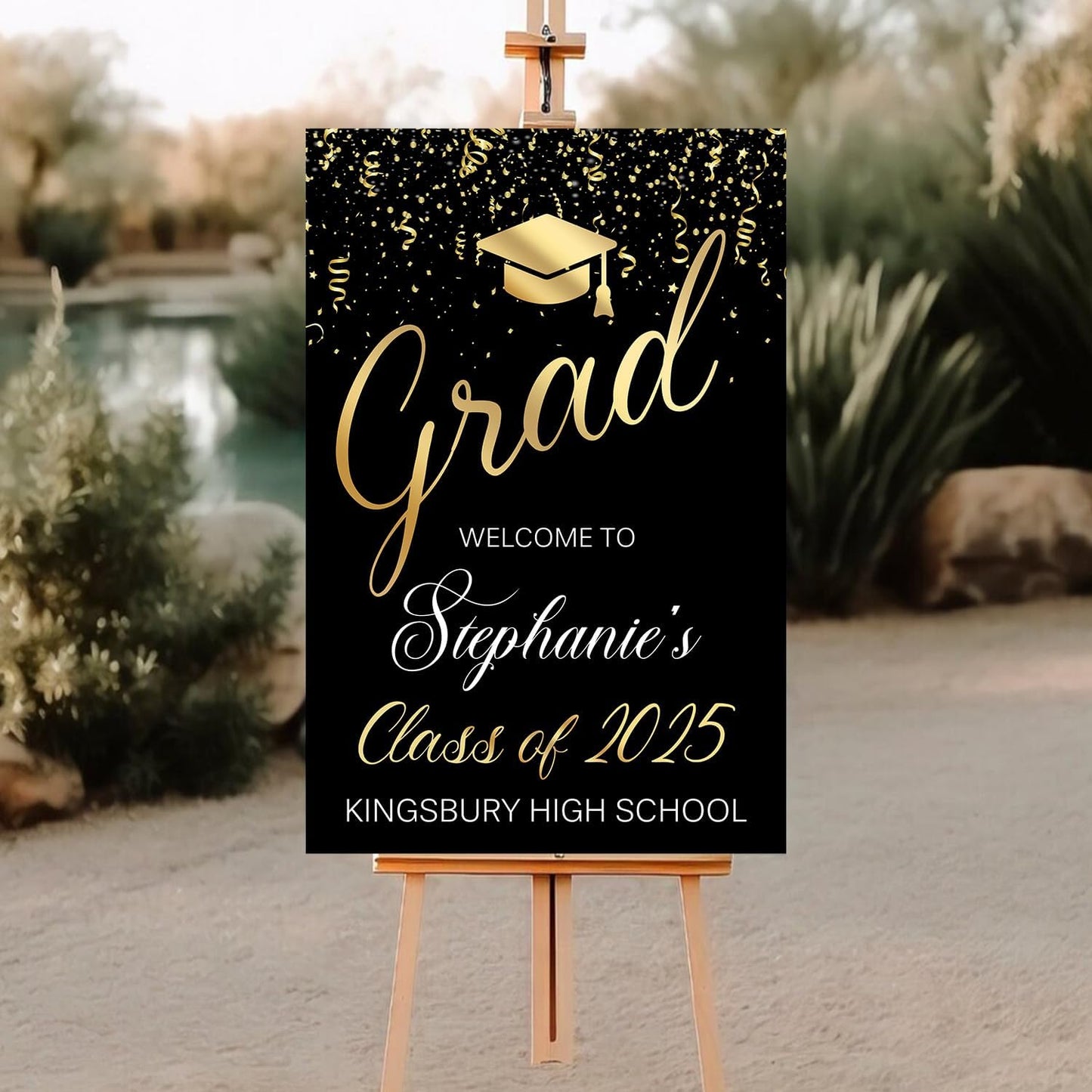 Graduation Welcome Sign, Grad Party Sign, Modern Minimalist Graduation Welcome, Personalized Senior High School College Graduation, Class of 2025, Graduation Party Welcome Sign 2025