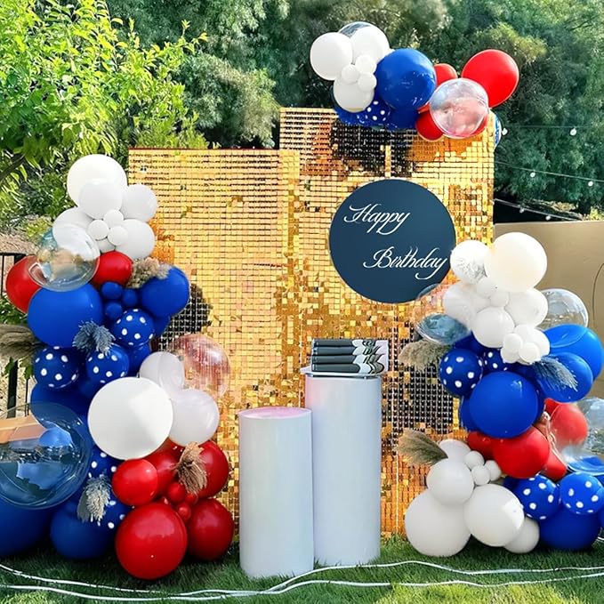 Red White Blue Balloon Arch Kit, 167PCS 4th of July Balloons Garland for Graduation Patriotic Birthday Nautical Baby Shower Wedding Baseball Party Decorations
