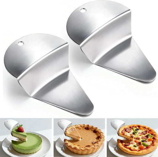 2 Pack Steel First Slice Pie Spatula Stainless Easy to Clean Non Stick First Pies Server Spatulas Server Pie Cutter Cake Cutter Triangular Spade Pie Pastry Spatula for Cake Dessert Tart Pie and Pizza