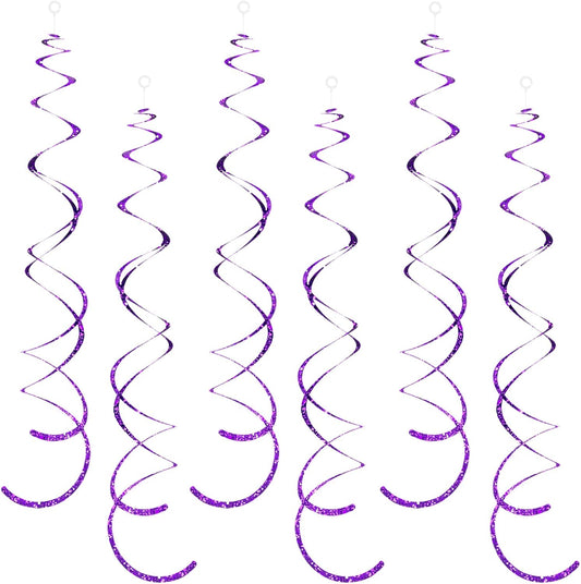 30 Pieces Purple Hanging Swirls Whirls Party Decoration Streamers Photo Booth Background for Birthday Valentine Wedding Bridal Shower Bachelorette Anniversary Engagement Party Supplies