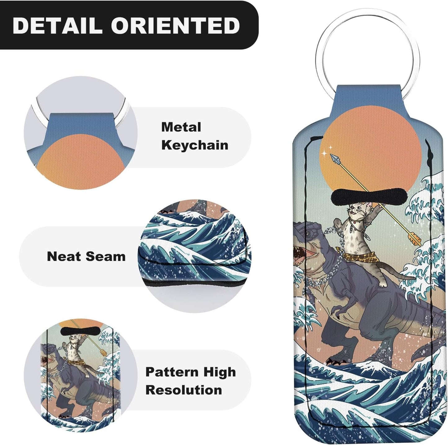 Cute Chapstick Holder Keychain,Lipstick Neoprene Clip-on Lip Balm Holder for Woman