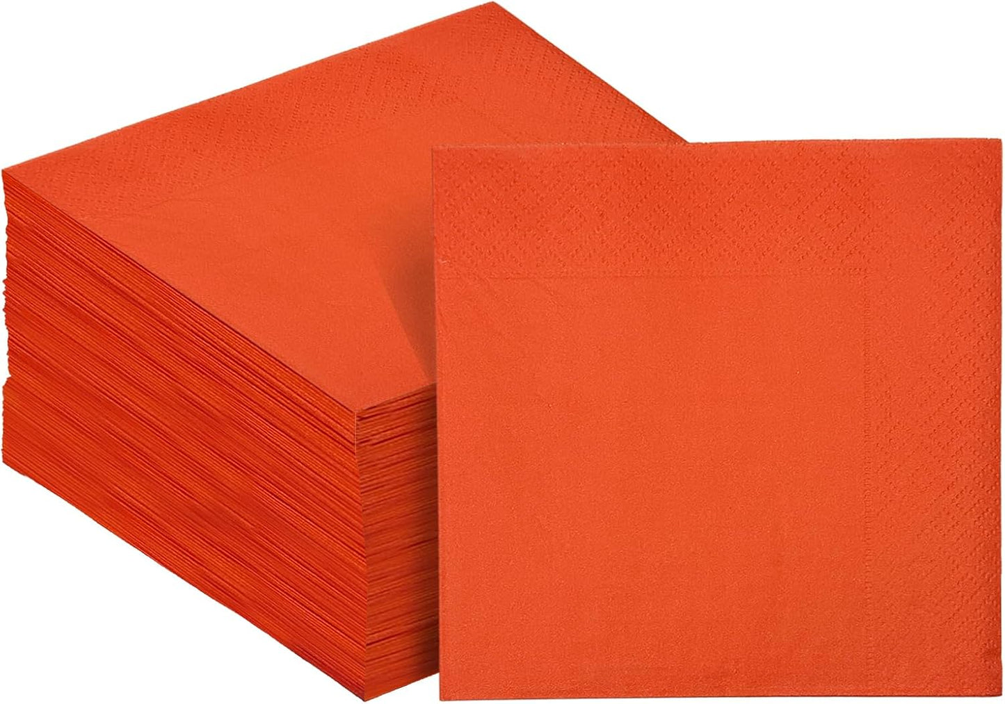 Orange Red Cocktail Napkins 5 * 5inch disposable Beverage Napkin paper for Cocktail, Wedding, Dinner，Birthday Party Dessert Wine Paper Napkins（ 120 Count）