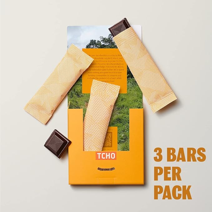 TCHO Holy Fudge 76% Dark Chocolate Bars (3 pack) | Single Origin, Plant Based, Organic & Fair Trade, | Non GMO, Non-Dairy, Vegan, Soy Free (2.5oz each)