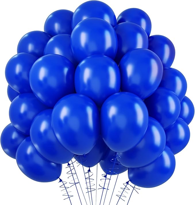 RUBFAC 120pcs Balloons for Birthday Baby Shower Graduation Anniversary Wedding Party Supplies Garland Arch Decoration,12 Inches,Royal Blue