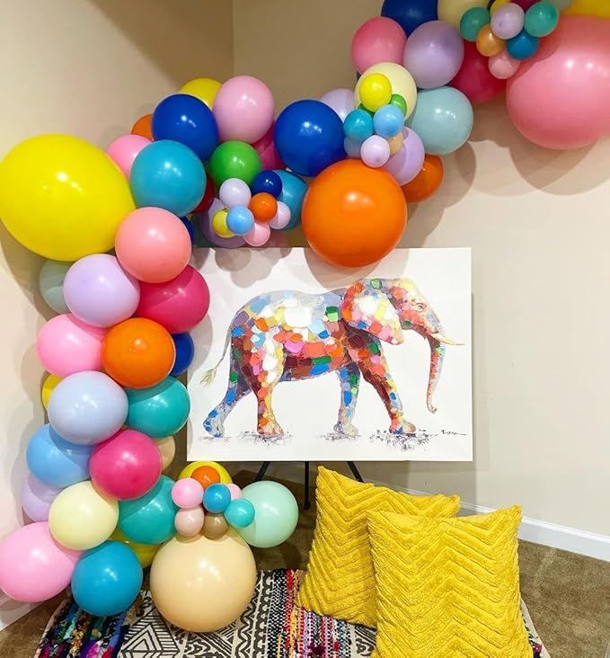 KBZVNAF Rainbow Balloons Latex Party Balloons - 50 Pack 12 inch Helium Assorted Bright Balloons for Wedding Baby Shower Birthday Party Decorations