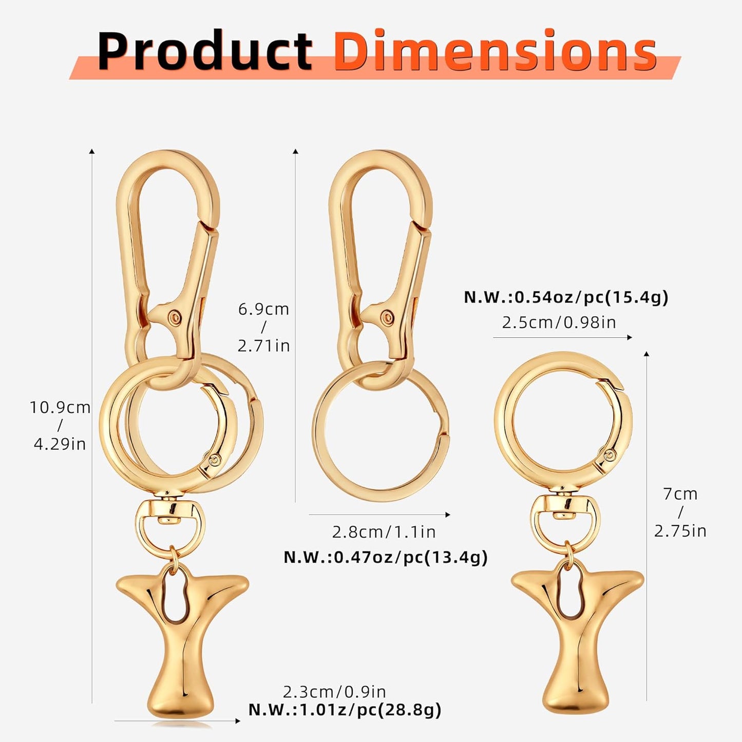 Gold Bubble Heart Initial Bag Charms for Handbags – Cute Initial Letter Keychain for Women, Purse Charms, Gold Gift