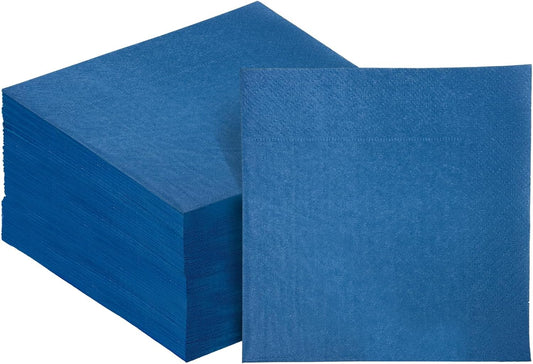 Lake Blue Cocktail Napkins 5 * 5inch disposable Beverage Napkin paper for Cocktail, Wedding, Dinner，Birthday Party Dessert Wine Paper Napkins（ 120 Count）