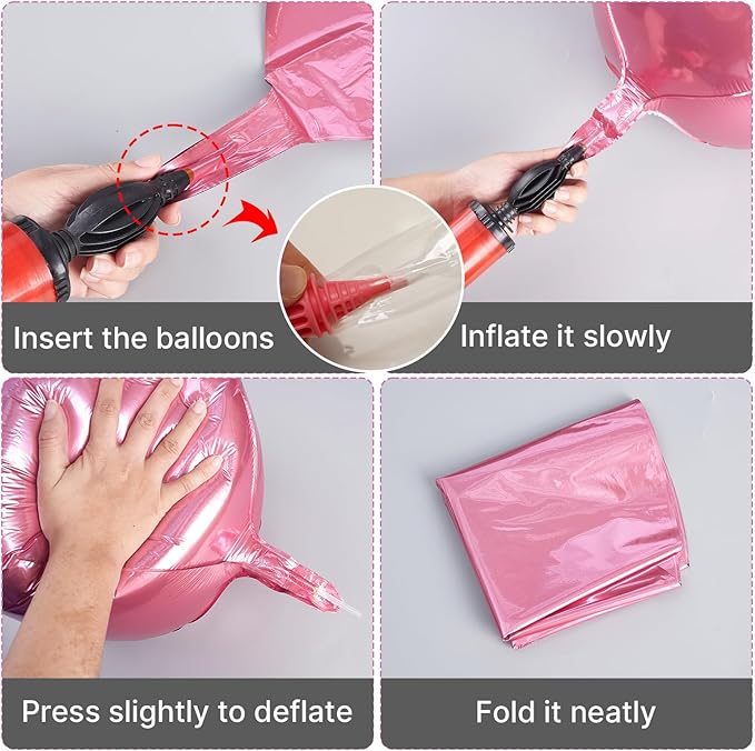 PartyWoo Pearl Pink Foil Balloons 6pcs 32 Inch Large Round Foil Big Giant 4D Jumbo Inflatable Mirror Ball Mylar Balloons for Baby Shower Birthday Gender Reveal Tea Princess Party Decorations