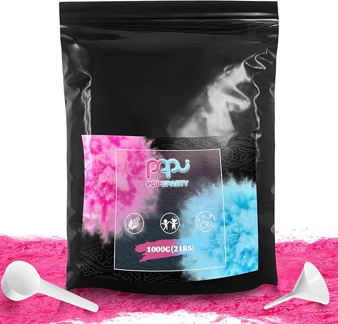 POPUPARTY 1 Pack Black-out Gender Reveal Powder- 2 lbs Pink Powder – Perfect for Baby Gender Reveal, Car Burnout, Color Toss, Photoshoots, Helicopters