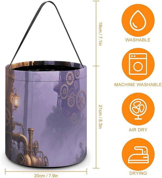 Halloween Candy Bucket - Gothic Fog Forest Trick Or Treat Candy Bag, Gift Bag for Party Favor Supplies