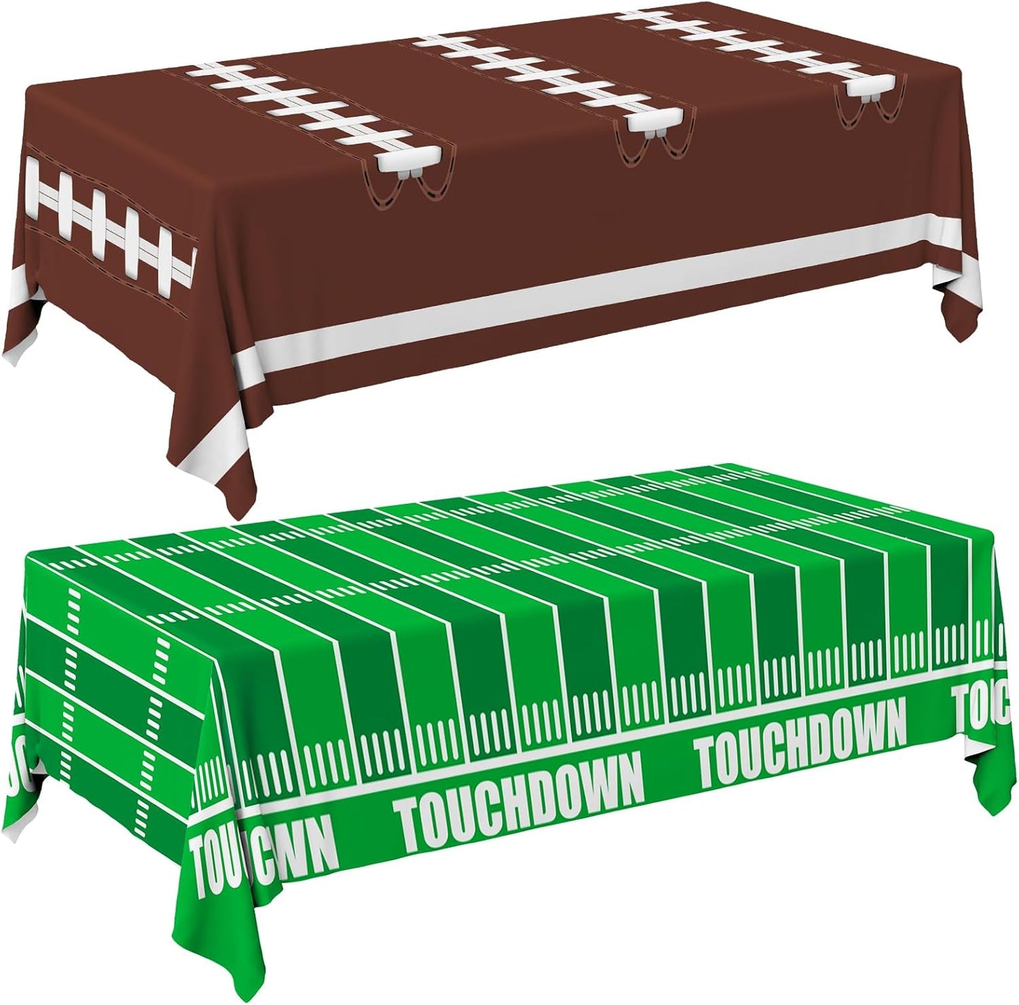 Football Party Decorations Disposable Tablecloth Plastic Touchdown Table Cover for Birthday Football Party Games Decoration 54 X 108Inch，2 Pack