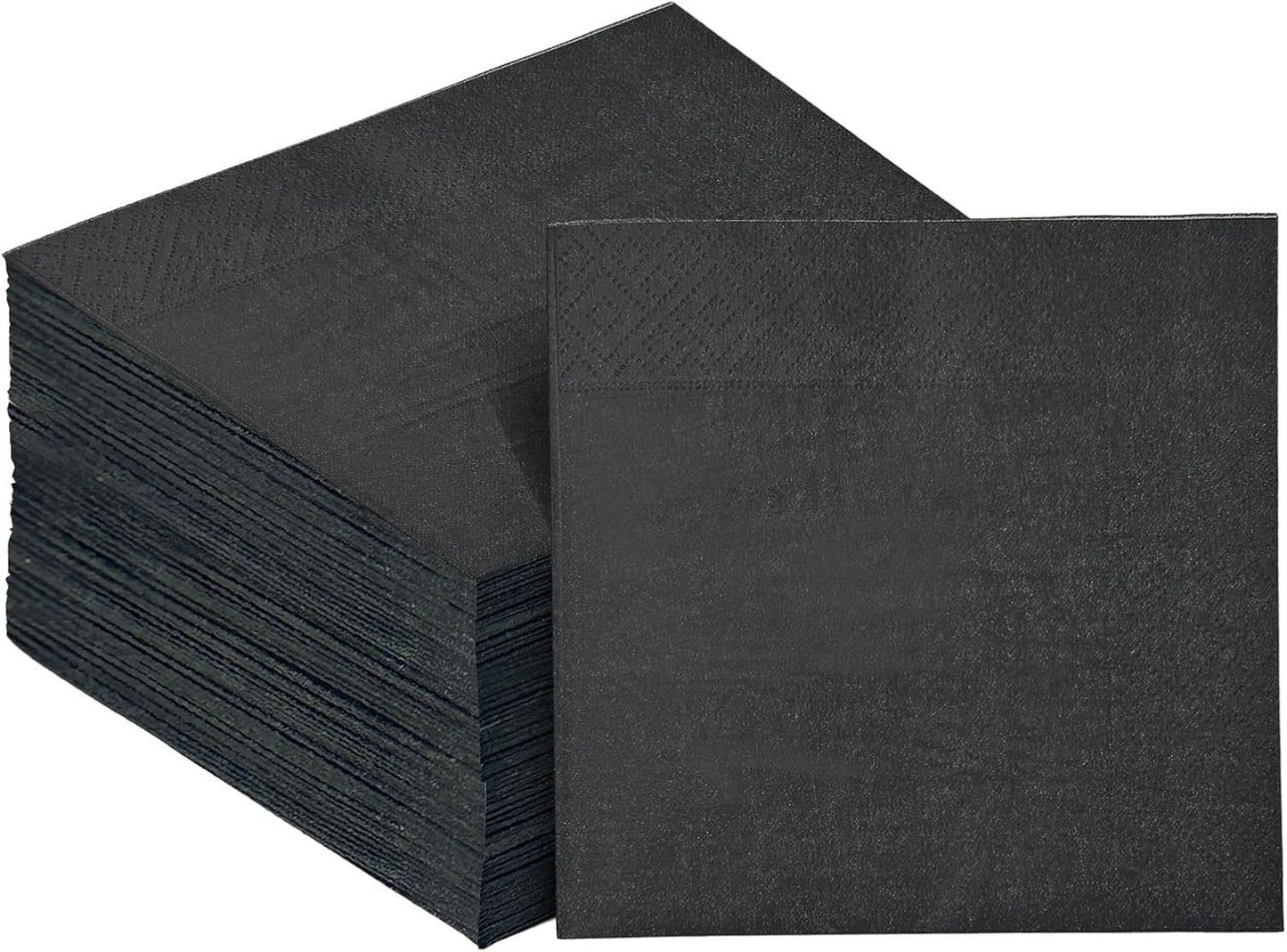 Black Cocktail Napkins 5 * 5inch disposable Beverage Napkin paper for Cocktail, Wedding, Dinner，Birthday Party Dessert Wine Paper Napkins（ 120 Count）