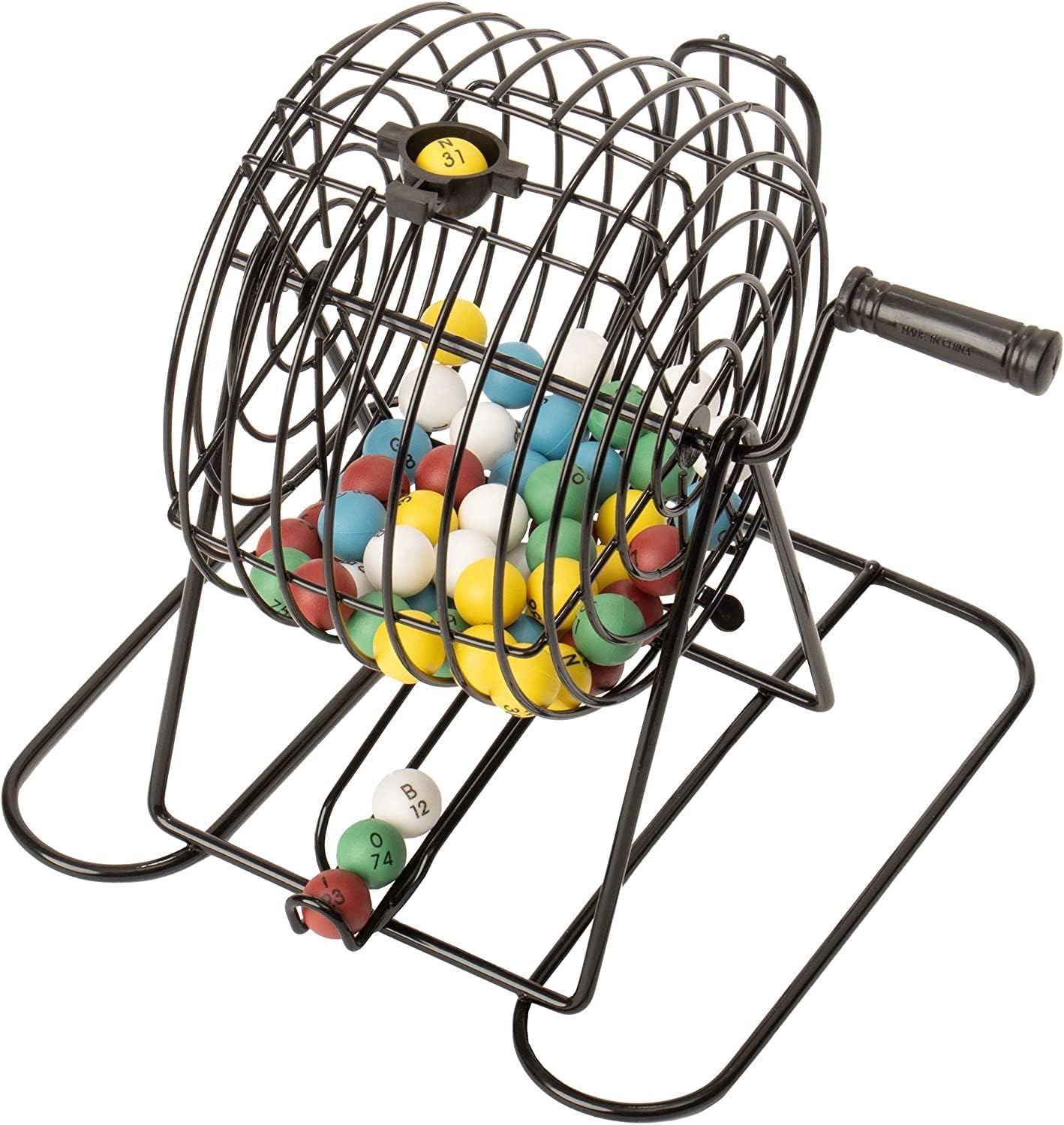 GSE Games & Sports Expert Deluxe Bingo Game Set with Steel Cage, Master Board, 75 Balls, 150 Chips, 18 Bingo Cards for Friend Parties, Game Night