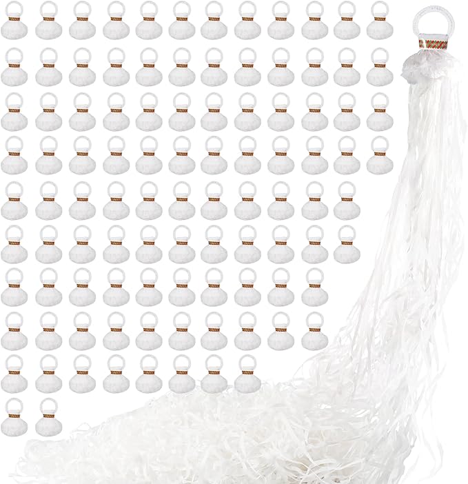 100pack No Mess Streamers,Romantic White Confetti Poppers for Wedding Toss,Hand Throw Party Poppers For Engagement Birthday Party,Graduation,Christmas,New year Celebrations(White,100pcs)