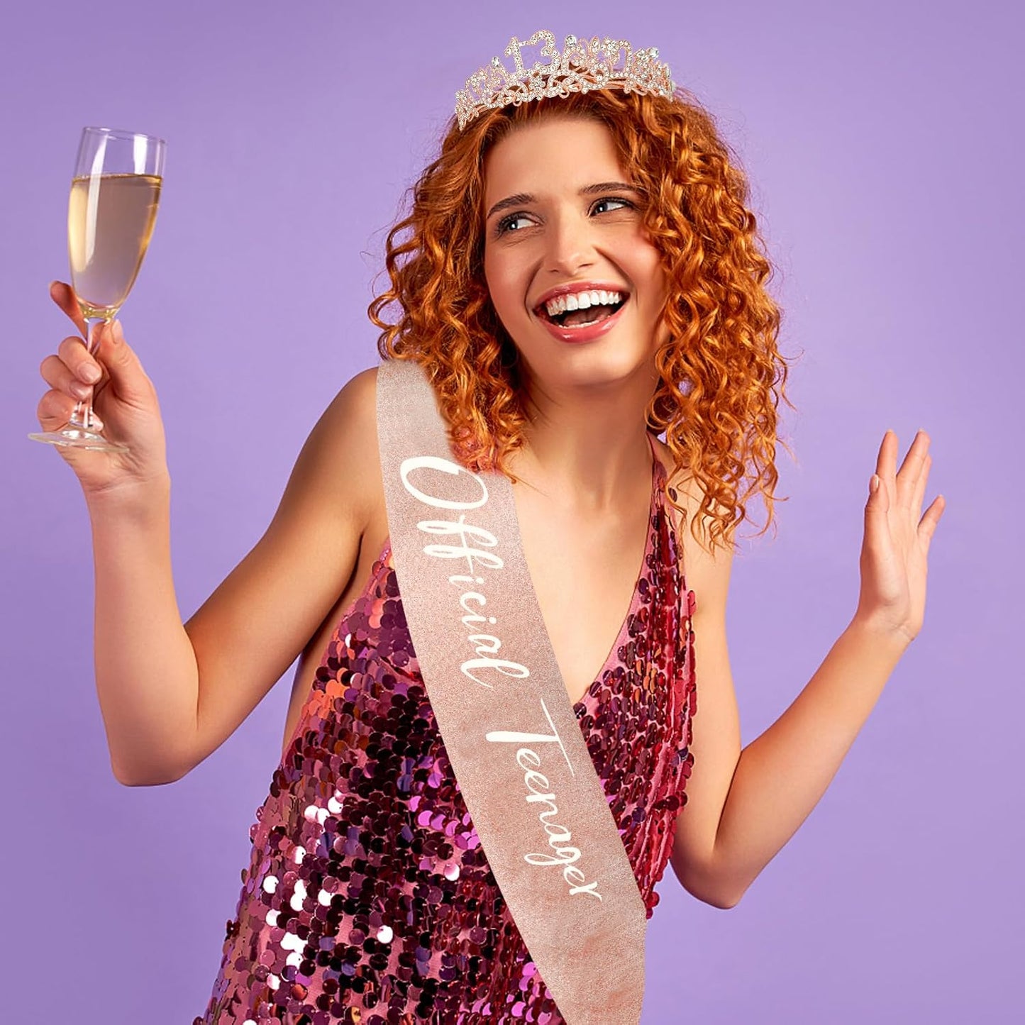Semato 13th Birthday Decorations for Girls - 13th Birthday Sash and Crown Kit for Girls Birthday Gifts Happy Birthday Tiara Birthday Party Favors