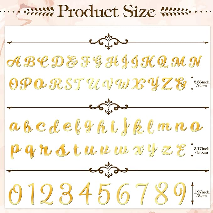 Teenyyou 68 Pcs Acrylic Alphabet Number Cake Topper 0-9 Number and A-z Letters Personalized Cake Picks Decor DIY Name Cupcake Toppers Christmas Wedding Baby Shower Party(Gold)