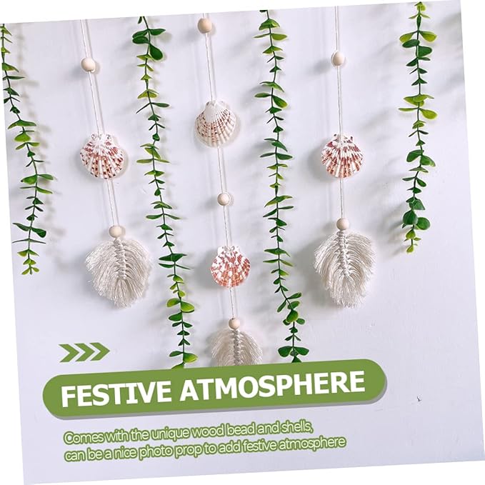 Boho Eucalyptus Leaf Wall Hanging Decor Artificial Garland Wooden Beads Decor