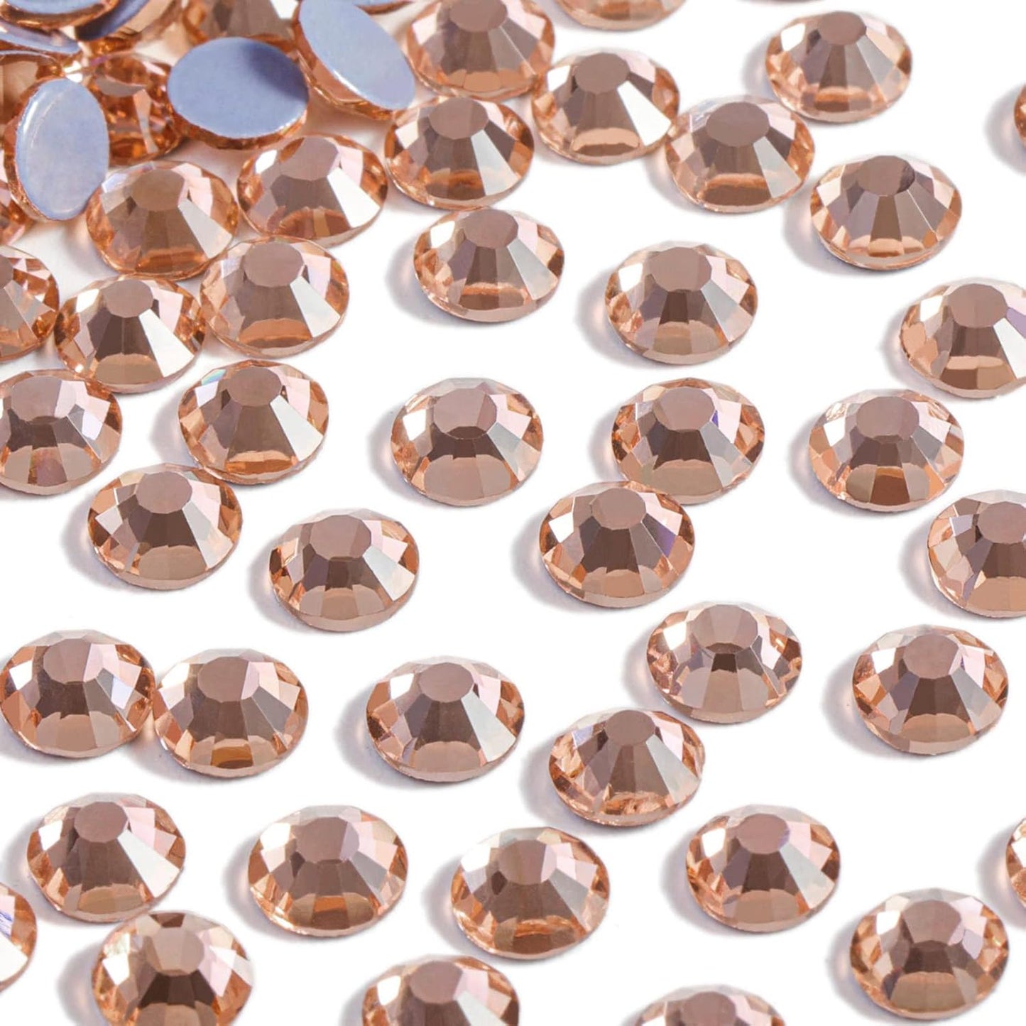 Beadsland Hotfix Rhinestones, 2880pcs Flatback Crystal Rhinestones for Crafts Clothes DIY Decorations, Champagne, SS6, 1.9-2.1mm